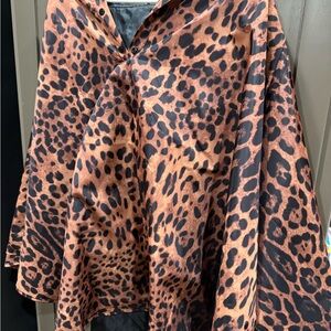 Anthropologie Animal Print Cape